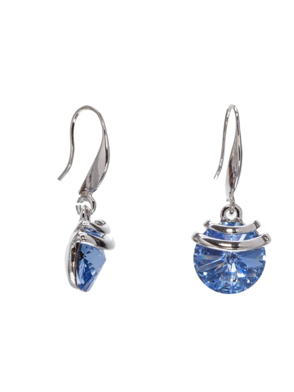 NWT Silver-Tone Earrings Made with 14mm Swarovski Crystals